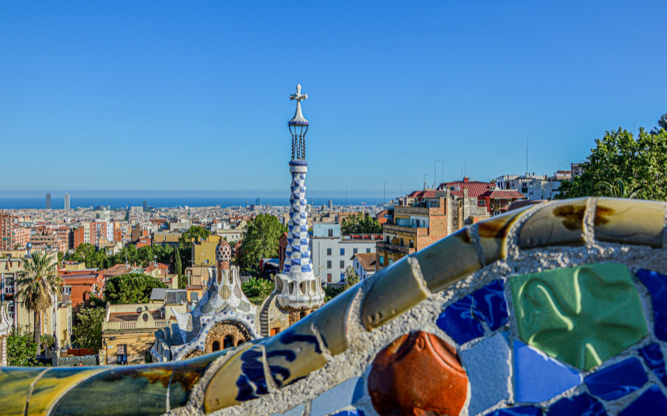 Bunte Mauer in Barcelona