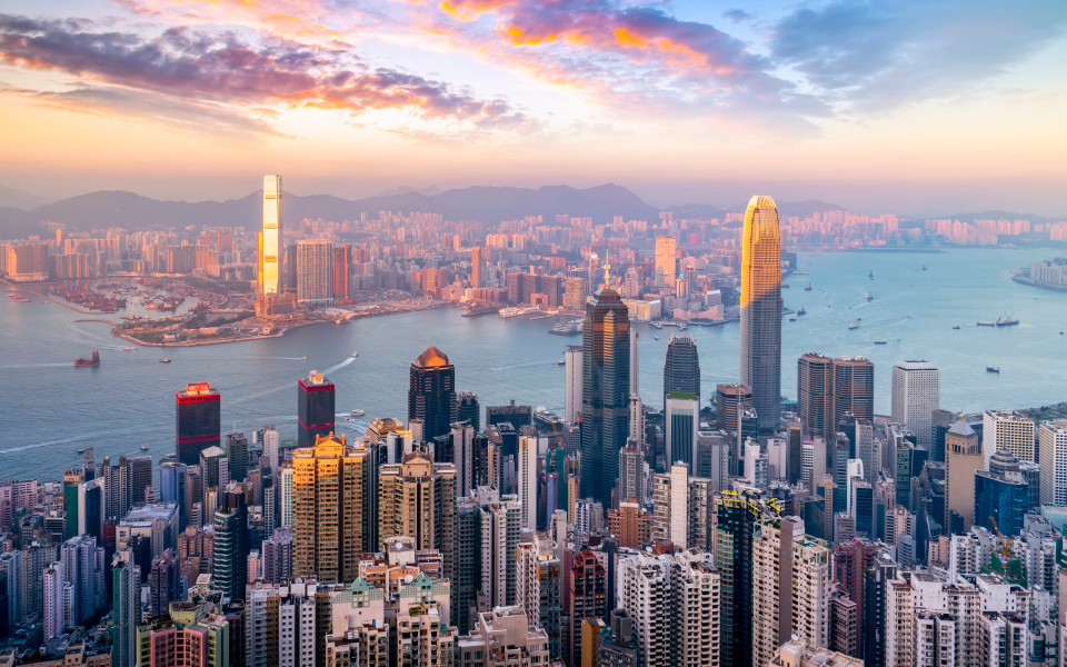 Skyline und Victoria Harfen von Hongkong